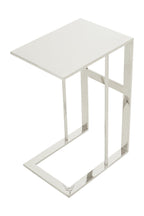 SLIDE Polished Stainless Steel C-shaped Side Table KEFINO