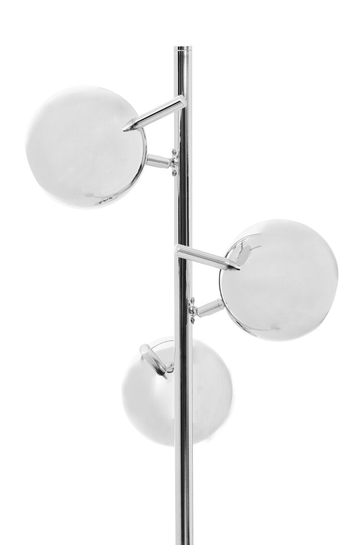 TRIAD Three-light chrome-finish spherical Floor Lamp KEFINO