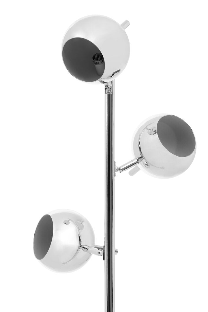 TRIAD Three-light chrome-finish spherical Floor Lamp KEFINO