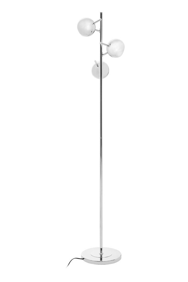 TRIAD Three-light chrome-finish spherical Floor Lamp KEFINO