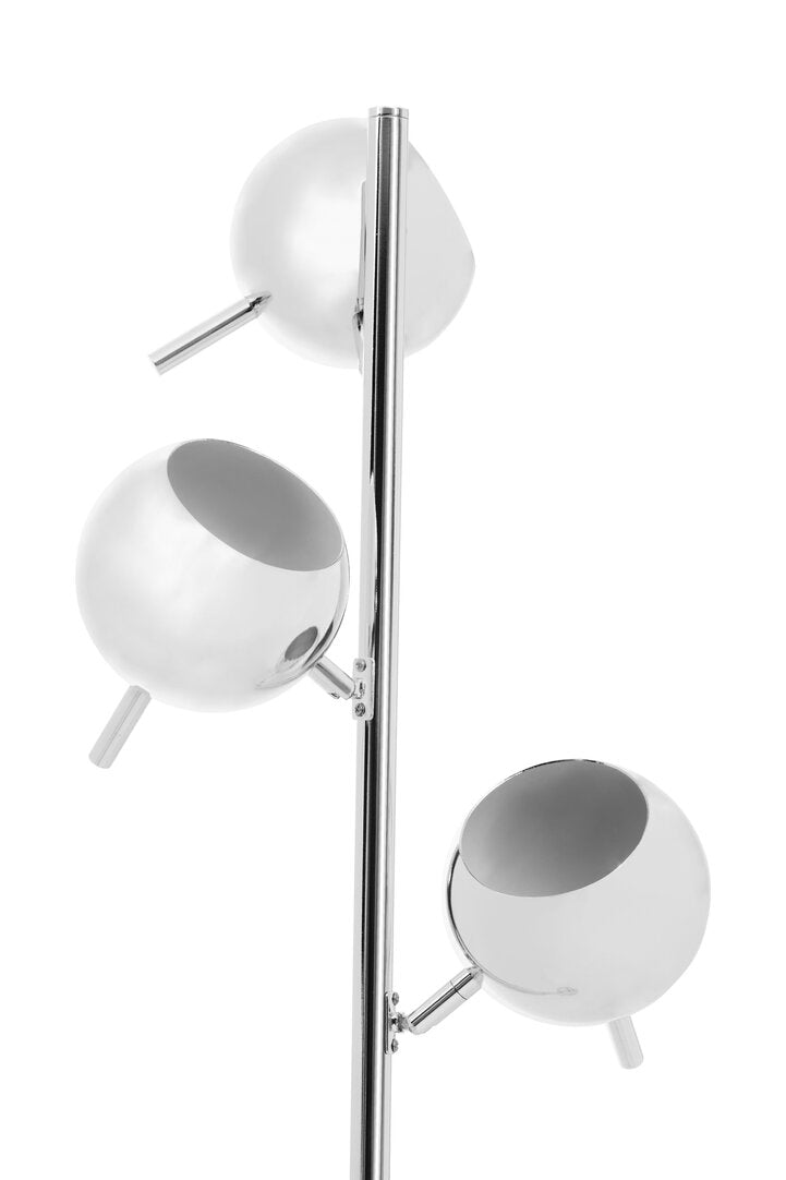 TRIAD Three-light chrome-finish spherical Floor Lamp KEFINO