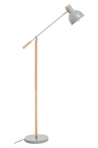 BOUGH Wood and Grey Metal Floor Lamp with Adjustable Arm KEFINO