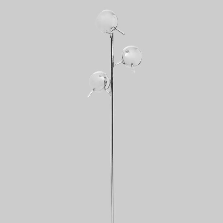 TRIAD Three-light chrome-finish spherical Floor Lamp KEFINO