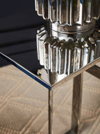 SLIDE Polished Stainless Steel C-shaped Side Table KEFINO