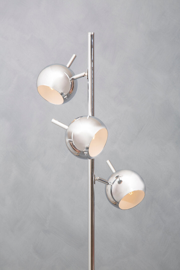 TRIAD Three-light chrome-finish spherical Floor Lamp KEFINO
