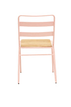 LUNGE Pastel Pink Metal and Elm Wood Chair KEFINO