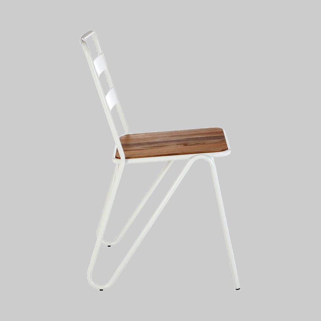 LUNGE Grey Metal and Elm Wood Chair KEFINO