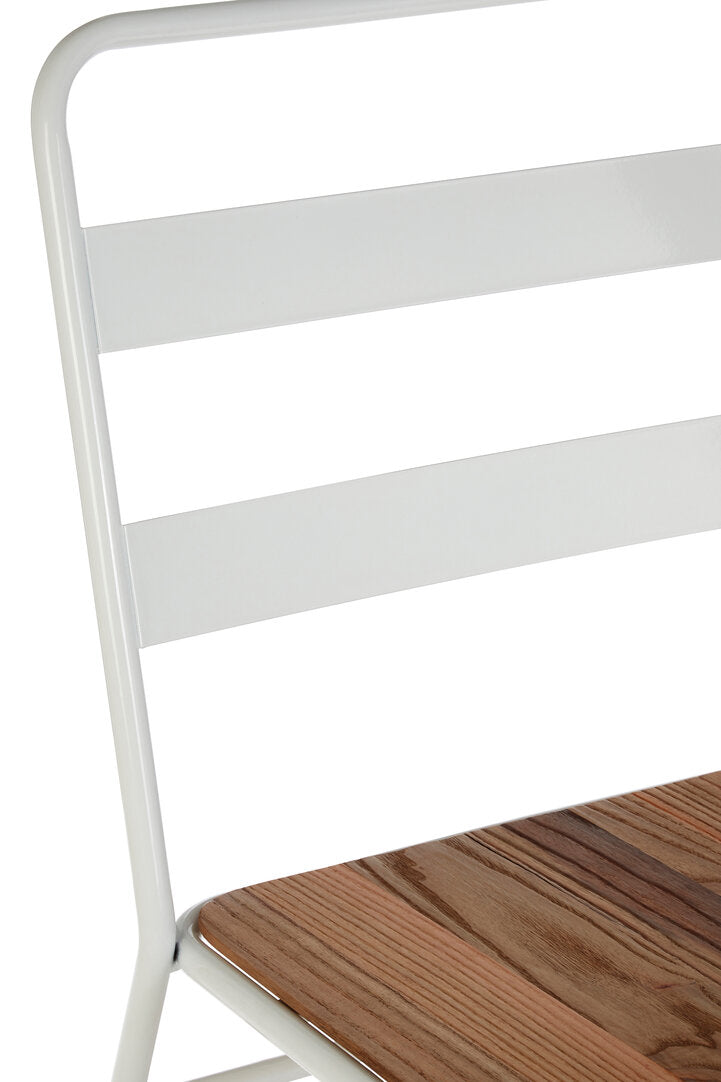 LUNGE Grey Metal and Elm Wood Chair KEFINO