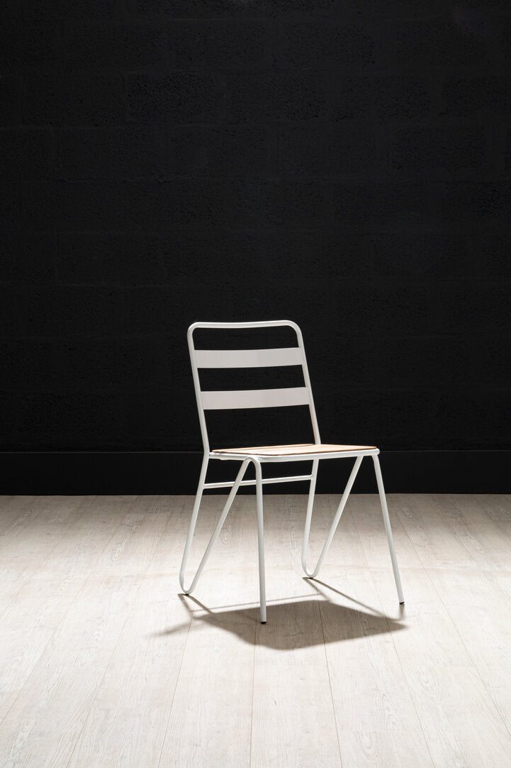 LUNGE Grey Metal and Elm Wood Chair KEFINO