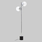 BINARY (Floor) Two-Sphere Silver Finish Metal Floor Lamp KEFINO