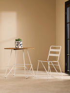 LUNGE Grey Metal and Elm Wood Chair KEFINO