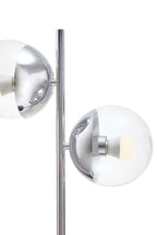 BINARY (Table) Two-Sphere Silver Finish Metal Table Lamp KEFINO