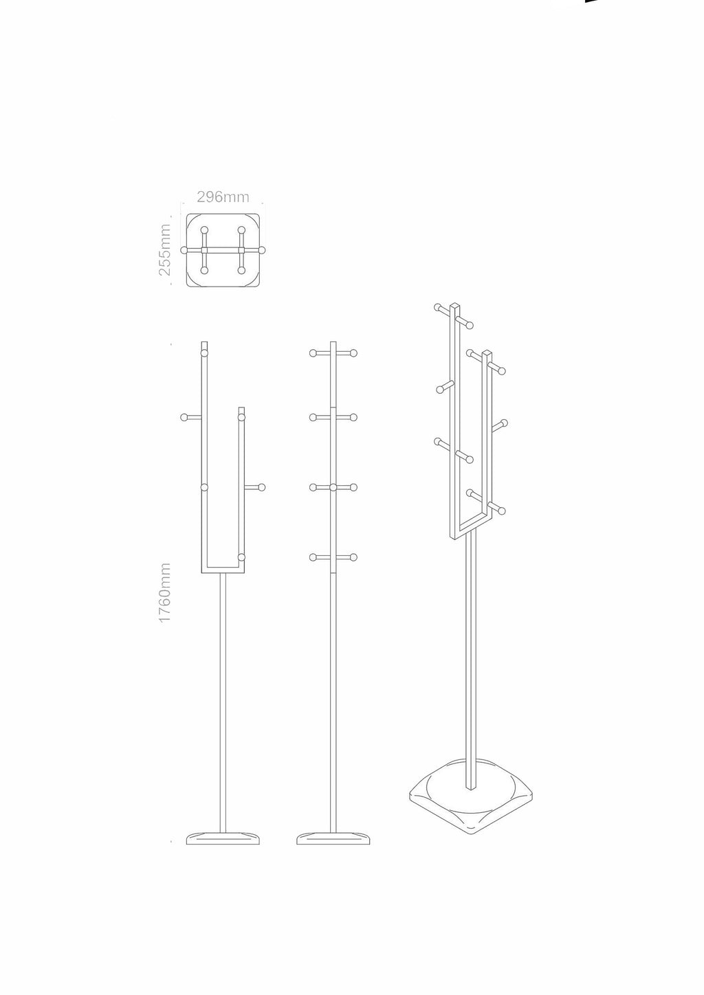 KNOB Metal and Ceramic Balls Coat Stand KEFINO