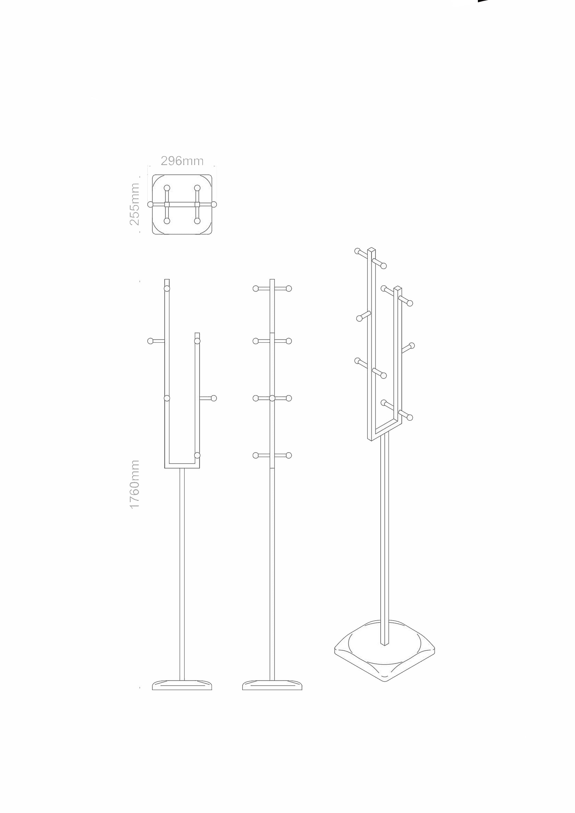 KNOB Metal and Ceramic Balls Coat Stand KEFINO