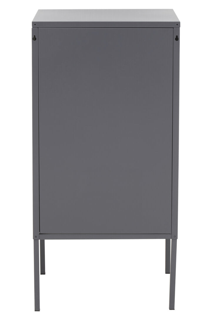 VAULT Slate Metal Cabinet/Side Table with Lock − Dark Grey KEFINO