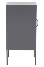 VAULT Slate Metal Cabinet/Side Table with Lock − Dark Grey KEFINO