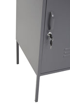 VAULT Slate Metal Cabinet/Side Table with Lock − Dark Grey KEFINO
