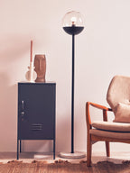 VAULT Slate Metal Cabinet/Side Table with Lock − Dark Grey KEFINO