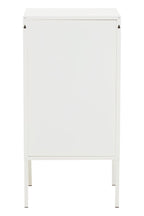 VAULT White Metal Cabinet/Side Table with Lock KEFINO