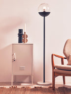 VAULT White Metal Cabinet/Side Table with Lock KEFINO