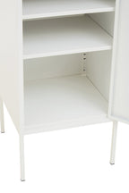 VAULT White Metal Cabinet/Side Table with Lock KEFINO