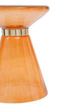 SOLEIL Orange Martini Glass Side Table with Gold Accent KEFINO