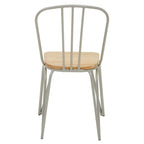 PEBBLE Grey Metal and Elm Wood Dining Chair KEFINO