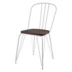 CHALK White Metal and Elm Wood Dining Chair KEFINO