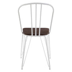 CHALK White Metal and Elm Wood Dining Chair KEFINO