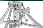 LEVER Crank Adjustable Glass Side Table/Coffee Table − Silver KEFINO