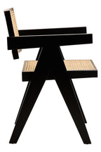 WEAVE Black Beech Wood and Natural Cane Dining Chair Orsina