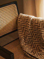 WEAVE Black Beech Wood and Natural Cane Dining Chair Orsina