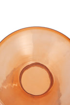 SOLEIL Orange Martini Glass Side Table with Gold Accent KEFINO