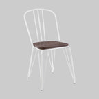 CHALK White Metal and Elm Wood Dining Chair KEFINO