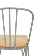 PEBBLE Grey Metal and Elm Wood Dining Chair KEFINO