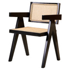 WEAVE Black Beech Wood and Natural Cane Dining Chair Orsina