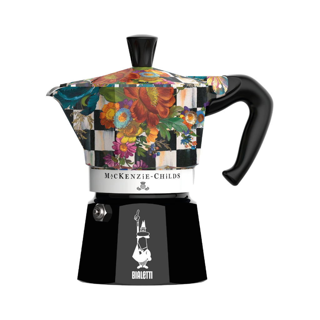 Bialetti X Mackenzie Childs Moka Express | 3 or 6 cup | Black 3 Cup (130ml) Brew Italia