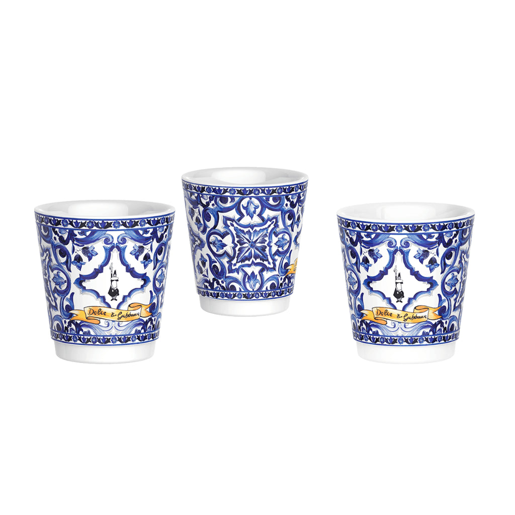 Bialetti X Dolce&Gabbana Blue Mediterranean Gift Set (3 cup Moka and Stirrer set) Brew Italia