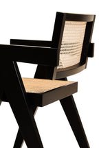 WEAVE Black Beech Wood and Natural Cane Dining Chair Orsina