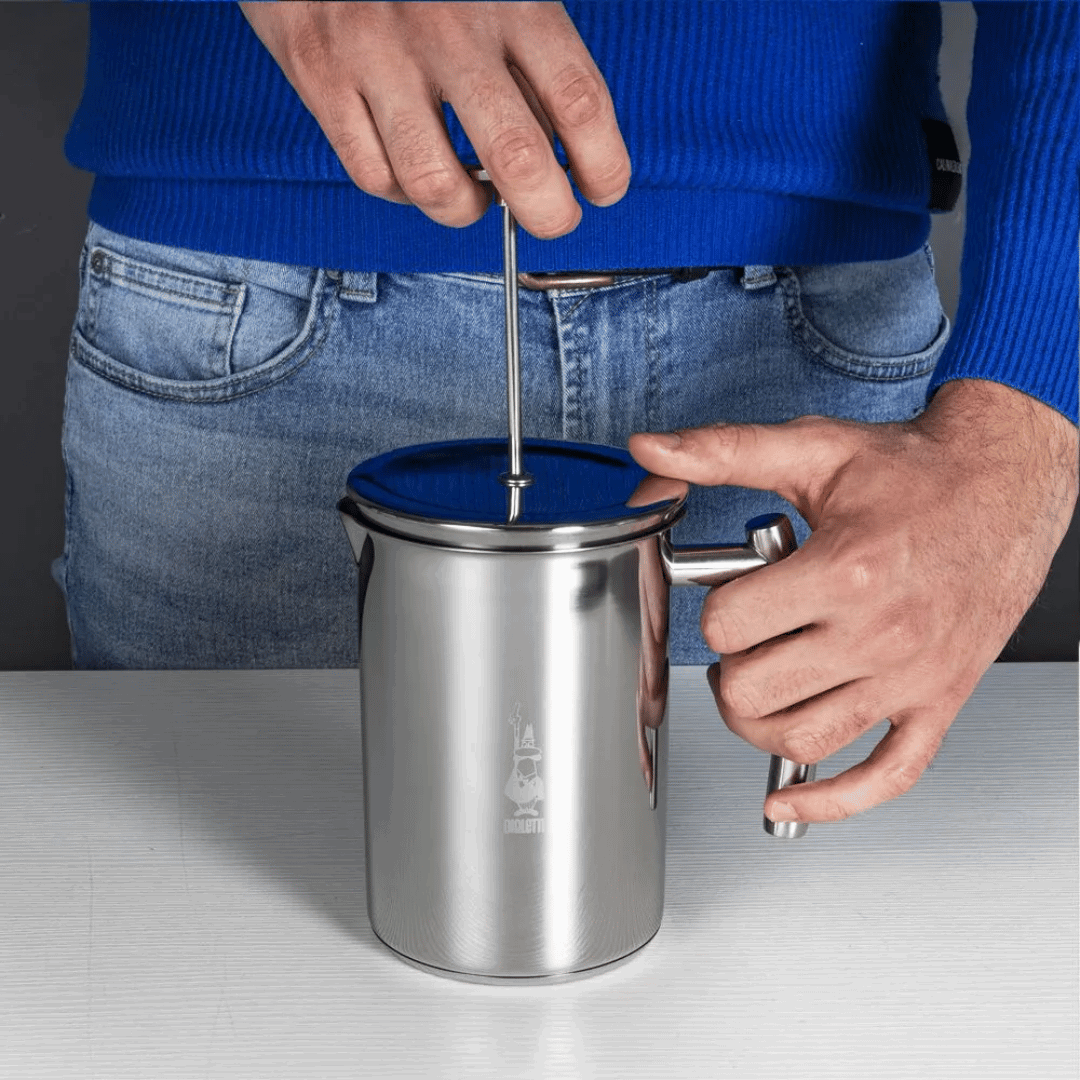 Bialetti Manual Milk Frother | Stainless Steel | 300ml Brew Italia
