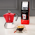 Bialetti Moka Induction Stovetop Coffee Maker | 4 or 6 cup | Red or Black Brew Italia