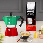 Bialetti Moka Express Tricolore Italia Stovetop Coffee Maker Brew Italia