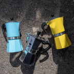 Bialetti Rainbow Aluminium Stovetop Coffee Maker | 3 or 6 cup | Red or Light Blue Brew Italia