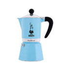 Bialetti Rainbow Aluminium Stovetop Coffee Maker | 3 or 6 cup | Red or Light Blue 6 Cup Light Blue Brew Italia