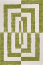 Joli Geometric Green & White Rug | Rectangular | 80x150cm − 200x290cm The Rugs