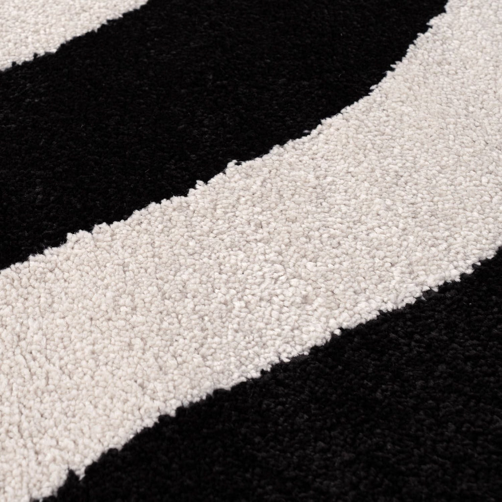 Joli Wave Black & White Rug | Rectangular | 80x150cm − 200x290cm The Rugs