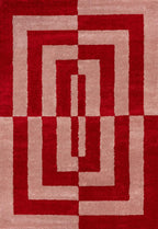 Joli Geometric Red & Pink Rug | Rectangular | 80x150cm − 200x290cm The Rugs