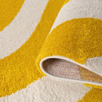 Joli Wave Yellow & White Rug | Rectangular | 80x150cm − 200x290cm The Rugs
