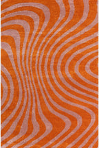 Joli Wavy Stripes Orange & Pink Rug | Rectangular | 80x150cm − 200x290cm The Rugs