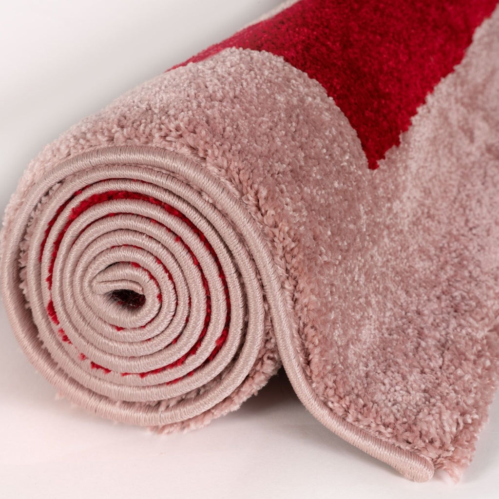 Joli Geometric Red & Pink Rug | Rectangular | 80x150cm − 200x290cm The Rugs